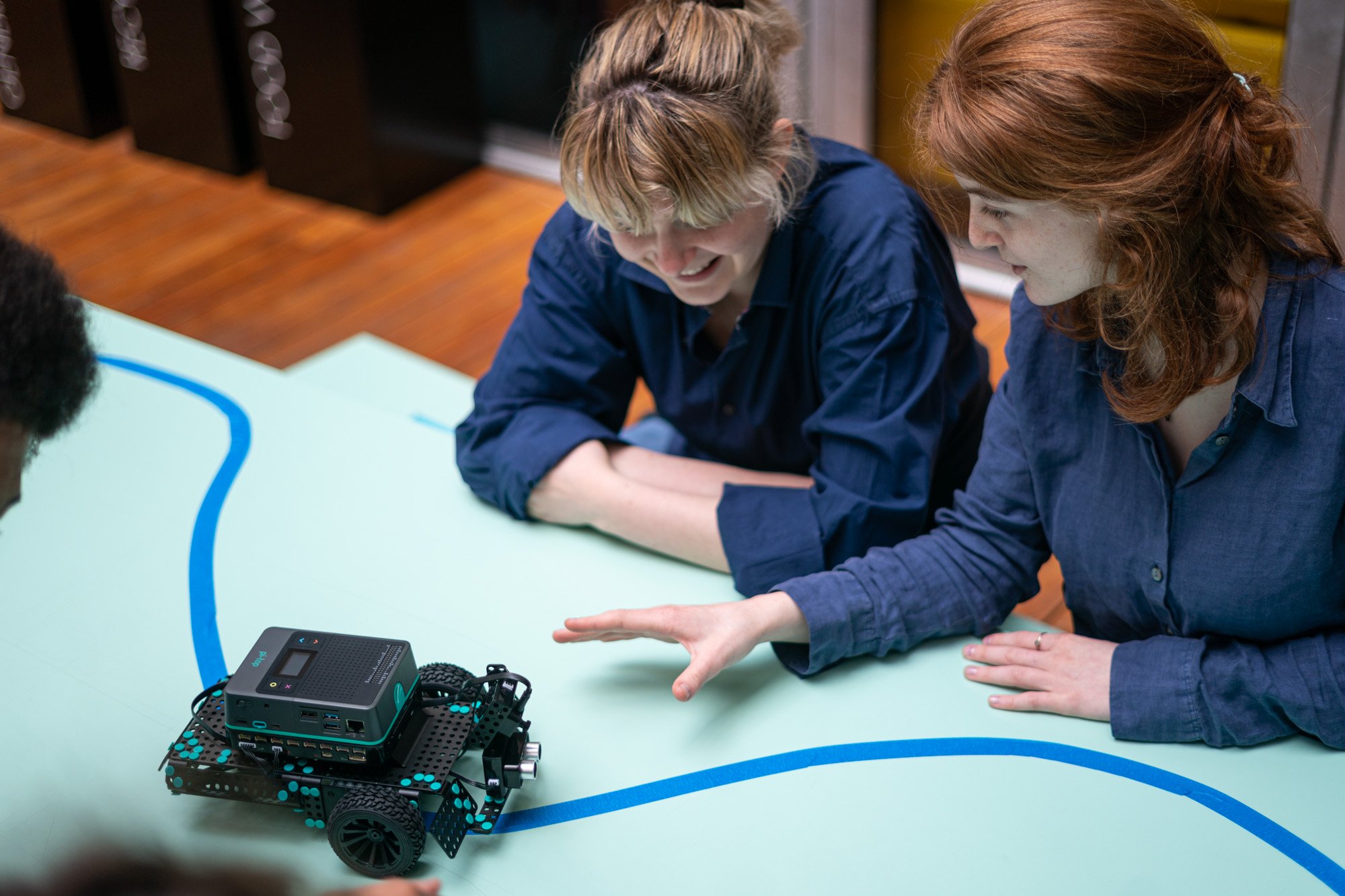 Two students using the pi-top Robotics Kit 